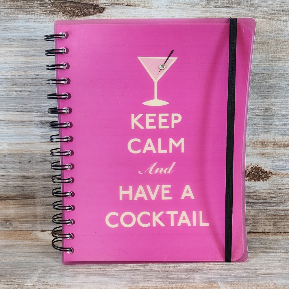 Graphique de France Pink Keep Calm Cocktail Spiral Journal Notebook 320 Pages